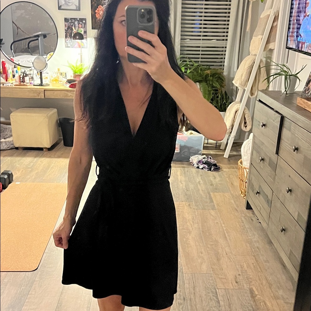 Mango Black Wrap Dress